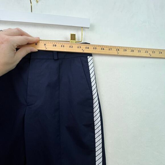 Joie Women's Brookley Stripe Trim Ankle Pants In Midnight Blue w. Pockets Size 4 - Picture 9 of 13